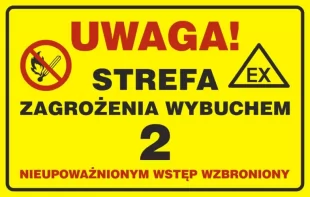 Uwaga Strefa zagrożenia wybuchem 2 Nieupoważnionym wstęp wzbroniony