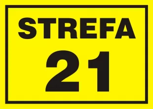 21 Strefa zagrożenia wybuchem - znak ostrzegający, informujący - NB007