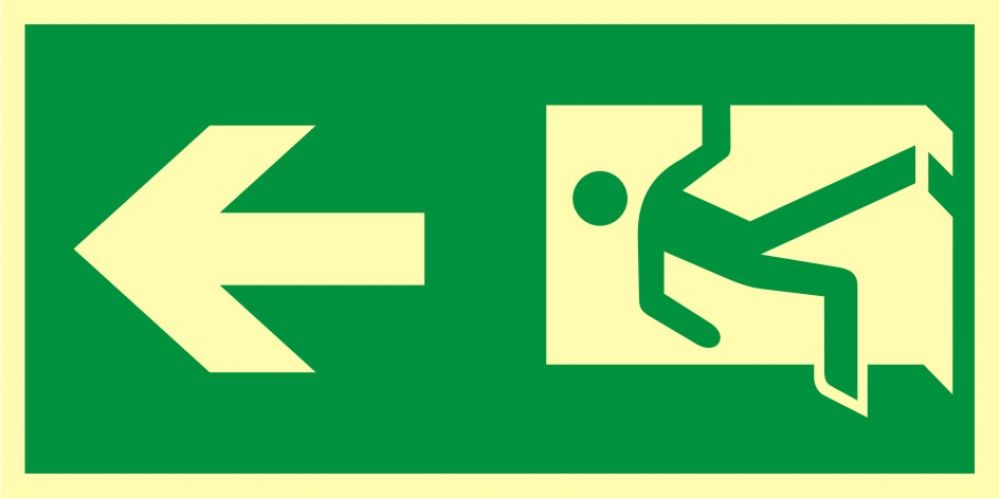 AC213 - Kierunek drogi ewakuacyjnej - znak ewakuacyjny