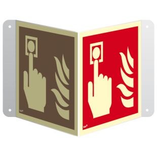 Alarm pożarowy - znak ewakuacyjny, przestrzenny, ścienny 3D