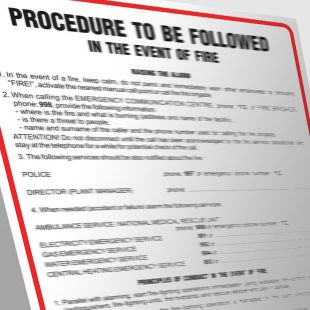 Angielska instrukcja postępowania w przypadku powstania pożaru- Procedure to be followed in the event of fire - instrukcja ppoż