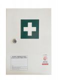 Apteczka metalowa zakładowa na ścianę 30x22x12 - Oznaczenie apteczki pierwszej pomocy i aspekty BHP wyboru