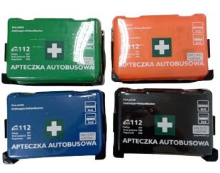 Apteczka pierwszej pomocy przenośna autobusowa z mocowaniem 26x17x8