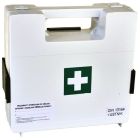 Apteczka zakładowa przemysłowa przenośna 22x22x8 wieszak na ścianę