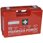 Apteczka zakładowa przemysłowa przenośna 33x24,5x12,5 wieszak na ścianę