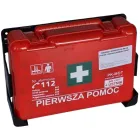 Apteczka zakładowa przemysłowa przenośna 26x17x8 wieszak na ścianę - czerwona