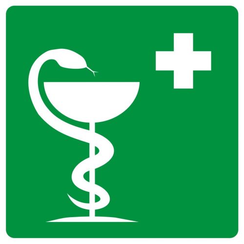 Apteczka pierwszej pomocy - znak bhp informujący - GH002 - Normy DIN