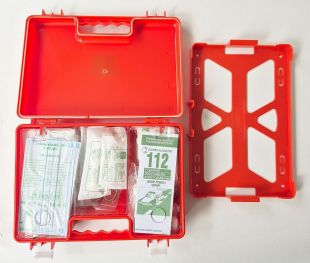 Apteczka przenośna na ścianę z wyposażeniem 33x24x9 wieszak na ścianę