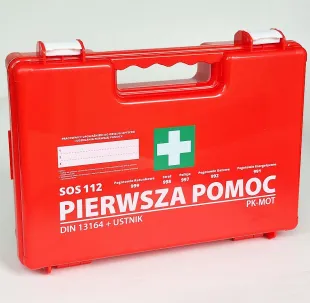Apteczka przenośna na ścianę z wyposażeniem 33x24x9 wieszak na ścianę