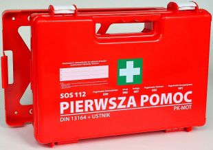 Apteczka przenośna na ścianę z wyposażeniem 33x24x9 wieszak na ścianę