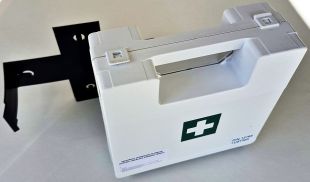 Apteczka zakładowa przemysłowa przenośna 22x22x8 wieszak na ścianę
