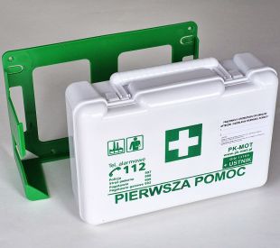 Apteczka zakładowa przemysłowa przenośna 26x17x8 wieszak na ścianę - biała