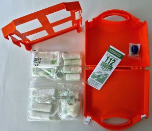 Apteczka zakładowa przemysłowa przenośna 27x27x9,5 wieszak na ścianę