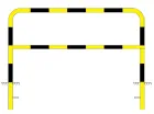 Bariera chodnikowa U-12a żółto-czarna z poprzeczką - do wkopania, wbetonowania - U-12a w,zol-cz Bariera chodnikowa U-12a żółto-czarna z poprzeczką - do wkopania, wbetonowania