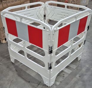 Bariera zabezpieczająca plastikowa Gardian / Utility - komplet 4x1m, biała