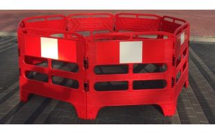 Bariera zabezpieczająca plastikowa Gardian / Utility - komplet 4x1m, czerwona