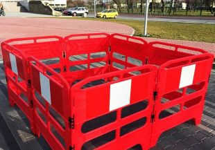 Bariera zabezpieczająca plastikowa Gardian / Utylity - komplet 4x1m, czerwona