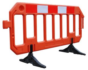 Barierka drogowa Neos / Gate - zapora zabezpieczająca, ostrzegawcza, tymczasowa U-20 PCV czerwona z nóżkami