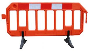 Barierka drogowa Neos / Gate - zapora zabezpieczająca, ostrzegawcza, tymczasowa U-20 PCV czerwona z nóżkami