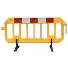 Barierka drogowa Neos Yel - zapora zabezpieczająca, ostrzegawcza, tymczasowa U-20 PCV żółta z nóżkami