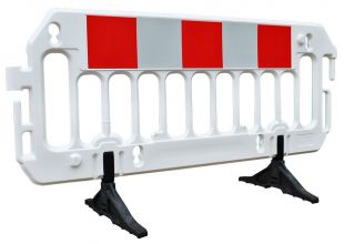 Barierka drogowa Revia / Eurovision - zapora zabezpieczająca, ostrzegawcza, tymczasowa biała plastikowa