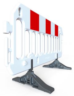 Barierka drogowa Revia / Eurovision - zapora zabezpieczająca, ostrzegawcza, tymczasowa biała plastikowa