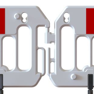 Barierka drogowa Revia / Eurovision - zapora zabezpieczająca, ostrzegawcza, tymczasowa biała plastikowa