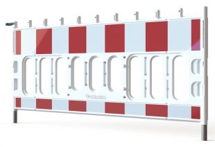 Barierka drogowa Toros / Traffic - zapora zabezpieczająca, ostrzegawcza, tymczasowa U-20 PCV biała