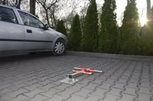 Blokada parkingowa na kłódkę - Choinka/Jeż 60 cm, ocynkowana