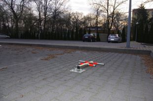 Blokada parkingowa na kłódkę - Choinka/Jeż 60 cm, ocynkowana