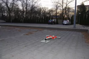 Blokada parkingowa na kłódkę - Choinka/Jeż 60 cm, ocynkowana