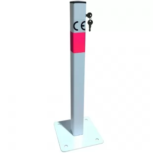 Blokada parkingowa na klucz - Słupek blokujący 60 cm, ocynkowana, lakierowana