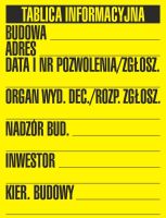 Budowlana tablica informacyjna 1 kolor - OA098