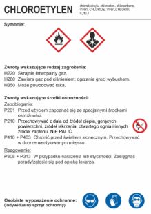 Chloroetylen - etykieta chemiczna, oznakowanie opakowania - LC027