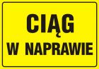 Ciąg w naprawie - znak bezpieczeństwa, informujący, gazociągi - JD007