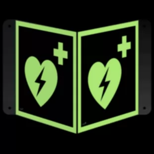 Defibrylator (AED) - znak ewakuacyjny, przestrzenny, ścienny 3D