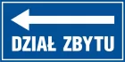 Dział zbytu w lewo - znak informacyjny - PB069