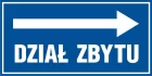 Dział zbytu w prawo - znak informacyjny - PB068