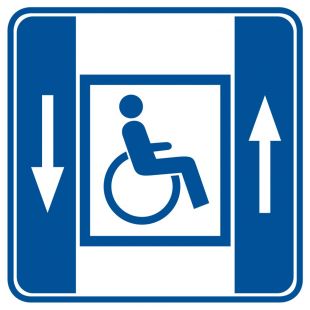 Dźwig dla niepełnosprawnych - znak informacyjny - RA044