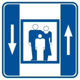 Dźwig osobowy - znak informacyjny - RA043 - Oznakowanie windy – jakie znaki mogą być przydatne?