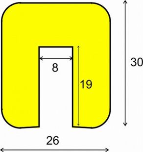 Elastyczny profil ochronny czarno - żółty typu G