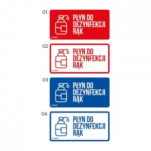 Epidemia - przeciwdziałanie pandemii - naklejka BHP - płyn do dezynfekcji rąk