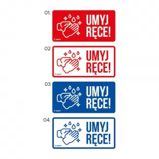Epidemia - przeciwdziałanie pandemii - naklejka BHP - umyj ręce