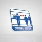 Epidemia - przeciwdziałanie pandemii - naklejka BHP - zachowaj odstęp