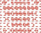 Epidemia - przeciwdziałanie pandemii - naklejka na podłogę 10x100cm