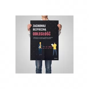 Epidemia - przeciwdziałanie pandemii - plakat - zachowaj bezpieczną odległość