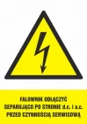 Falownik należy odłączyć separująco po stronie d.c i a.c przed czynnością serwisową - znak elektryczny