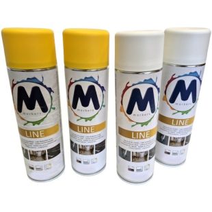Farba drogowa biała, żółta w sprayu M-Markers do betonu, do malowania linii
