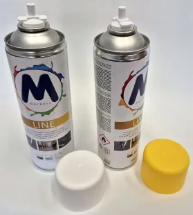 Farba drogowa biała, żółta w sprayu M-Markers do betonu, do malowania linii