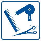 Fryzjer - znak informacyjny - RA008 - Piktogramy informacyjne w obiektach publicznych